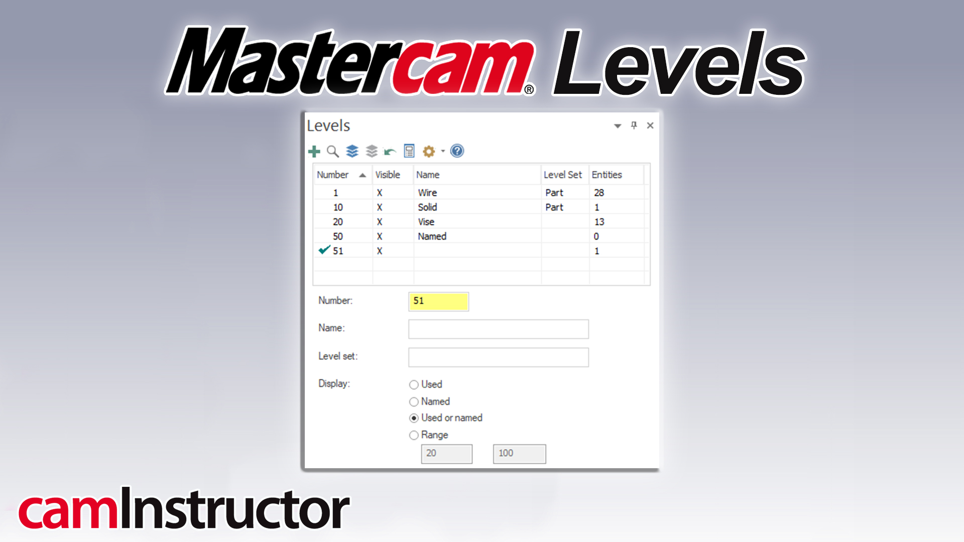Mastercam Levels